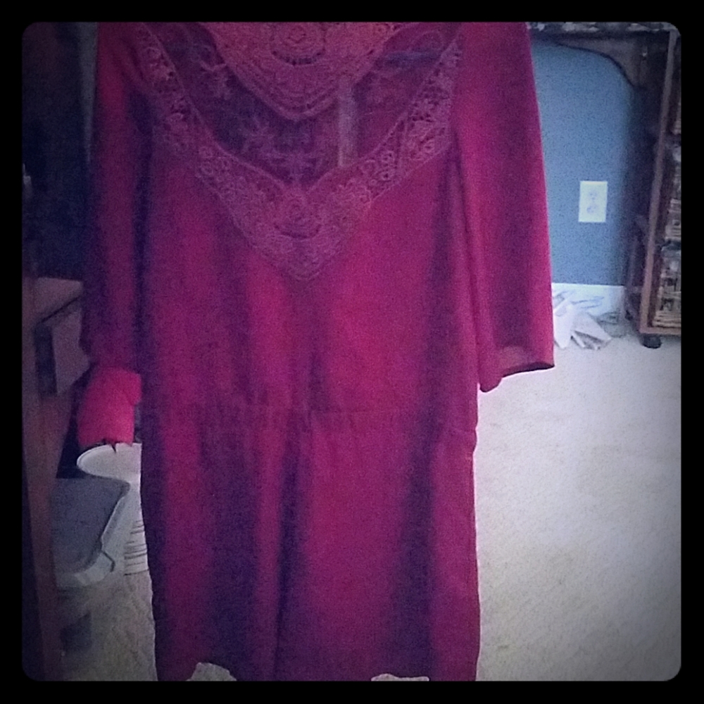 Burgundy romper with open back